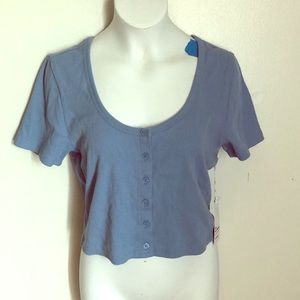 Button down crop top